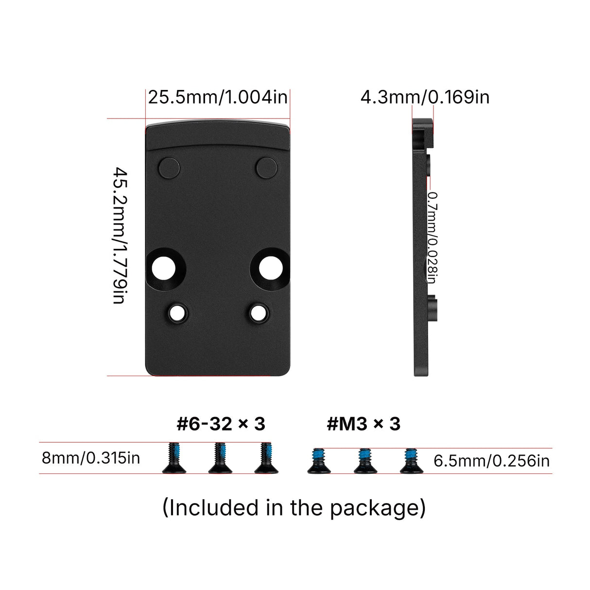 Footprint adapter | Trijicon RMR footprint-ről Shield RMSc & K-series footprintre