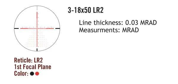 Sightmark Presidio 3-18x50 LR2 FFP céltávcső