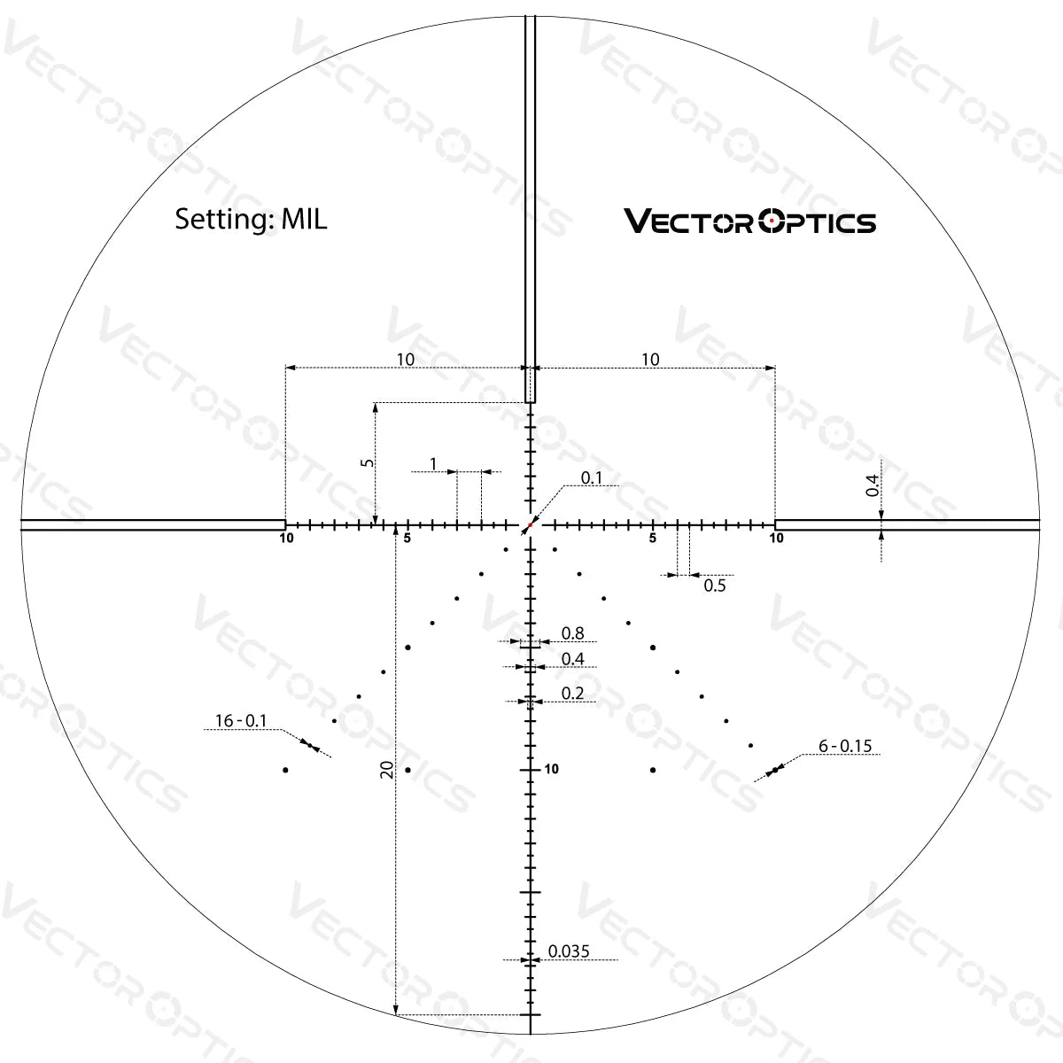 Vector Optics Veyron 6-24x44 IR első fókuszsíkú, megvilágított céltávcső Vector Optics