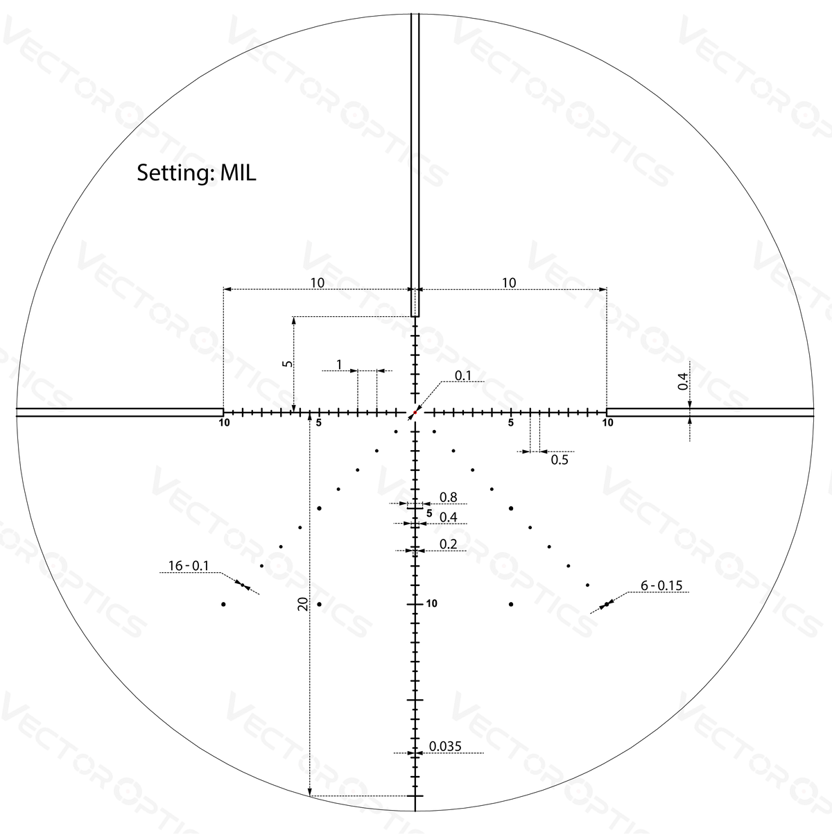 Vector Optics Veyron 4-16x44 IR első gyújtósíkon világítós céltávcső Vector Optics