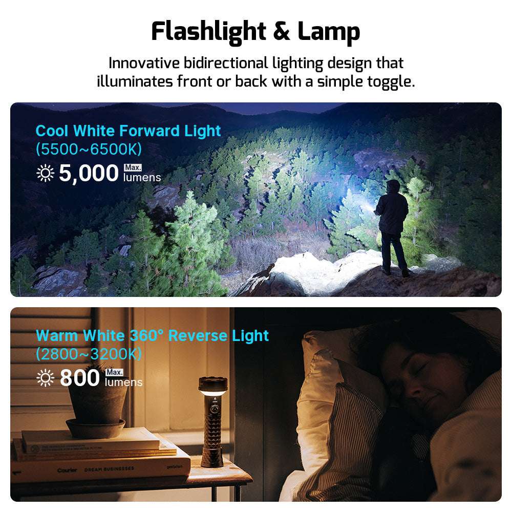 Olight Prowess | lámpa kétirányú világítással | 5.000 lm