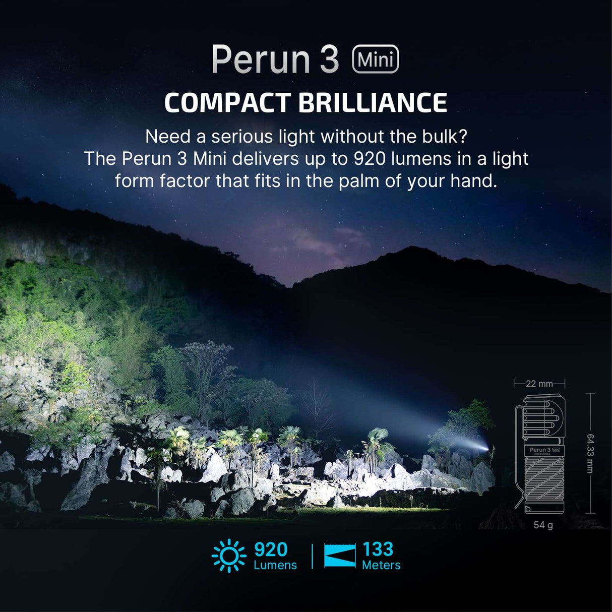 Olight Perun 3 Mini | újratölthető fejlámpa | 1.250 lm