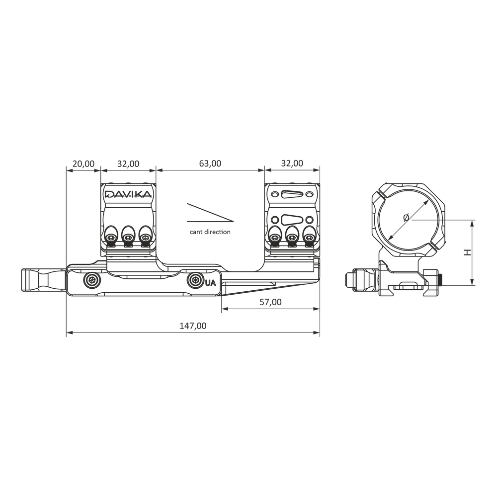 30 mm távcsőszerelék konzolos | Picatinny QD Ergo alap