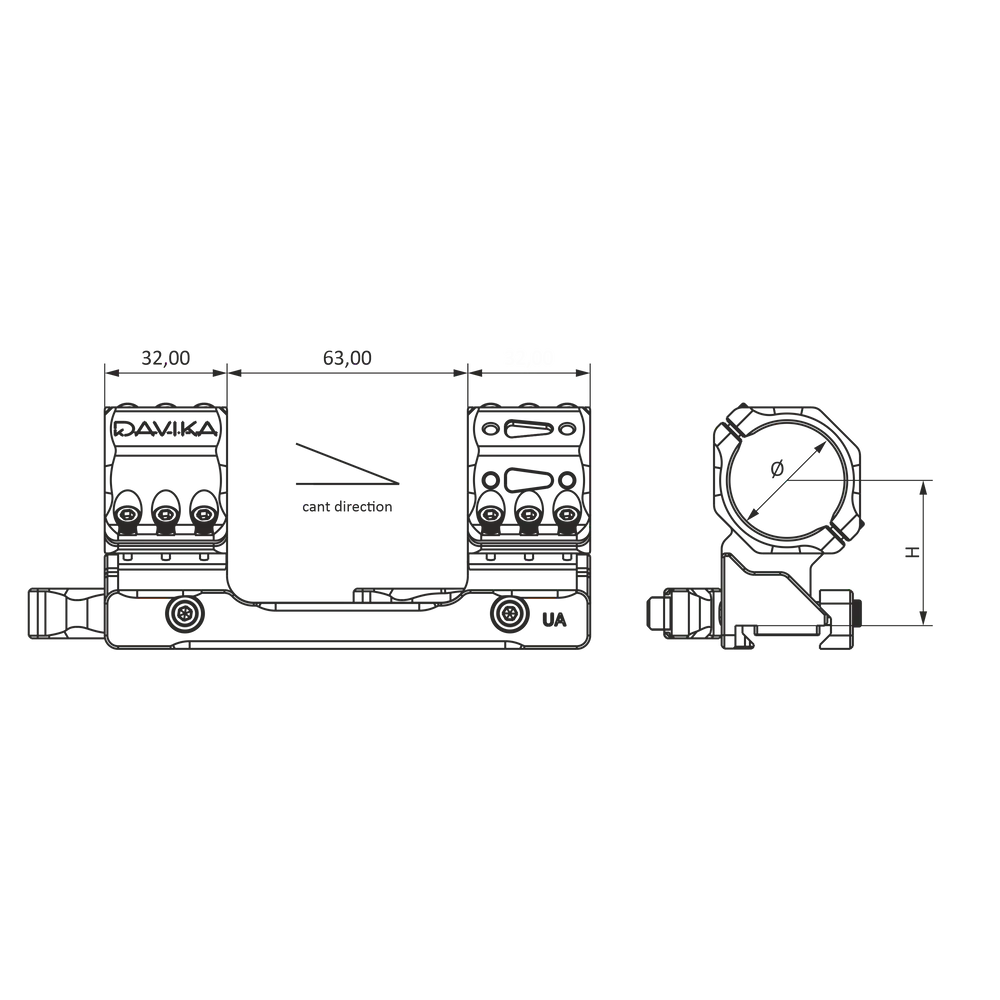 30 mm távcsőszerelék | Picatinny QD Ergo alap