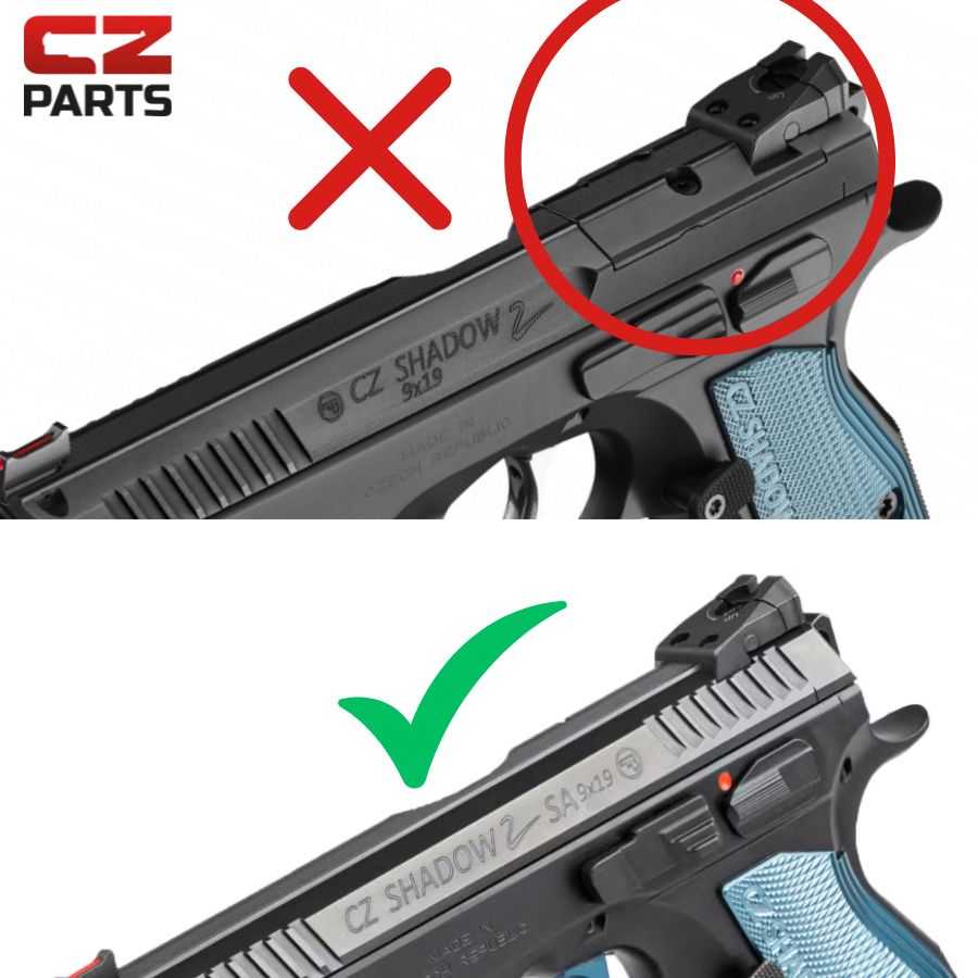 CZ Shadow 2, CZ 75 SP-01 Shadow vöröspontos szerelék | Shield RMSc footprint 