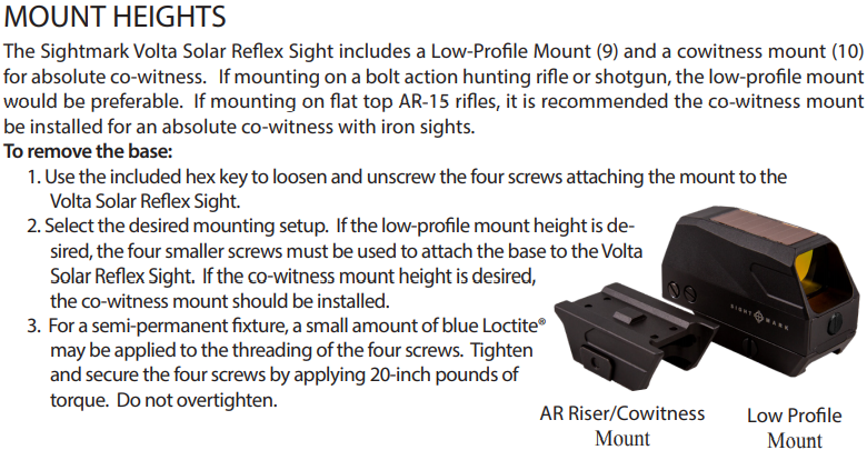 Sightmark Volta Solar vöröspontos irányzék