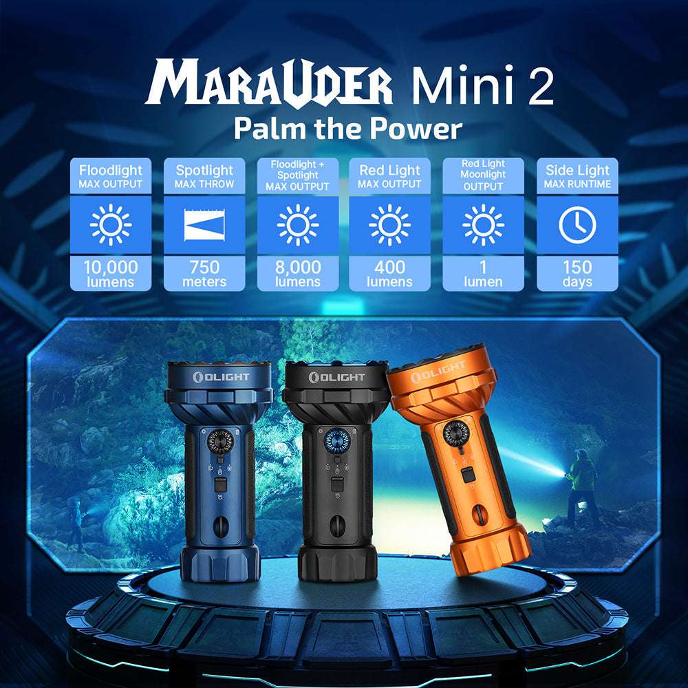 Olight Marauder 2 Mini | nagy teljesítményű újratölthető lámpa | 10.000 lm