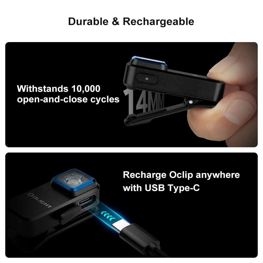 Olight Oclip | újratölthető EDC csíptethető lámpa | 300 lm